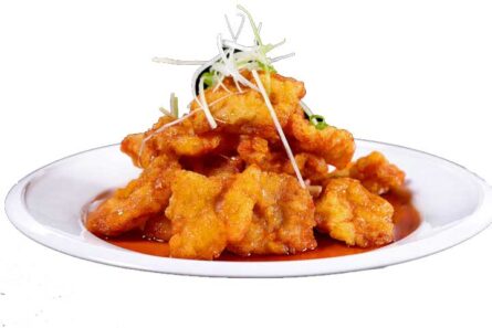Nr.54 GuoBao svinekød (sprød og sur-sød) og ris